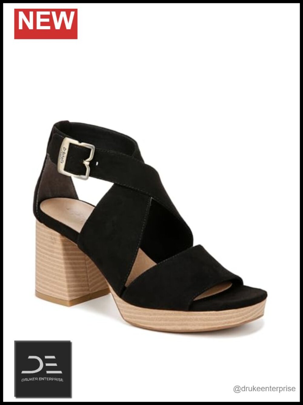 Women's Maya Block Heel Sandals Adjustable Ankle Strap Comfort Arch Support